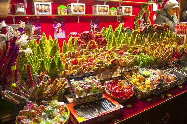 Tallinn Estonia January 2018 Christmas Candy Christmas Market Tallinn Eesti — Stock Photo, Image