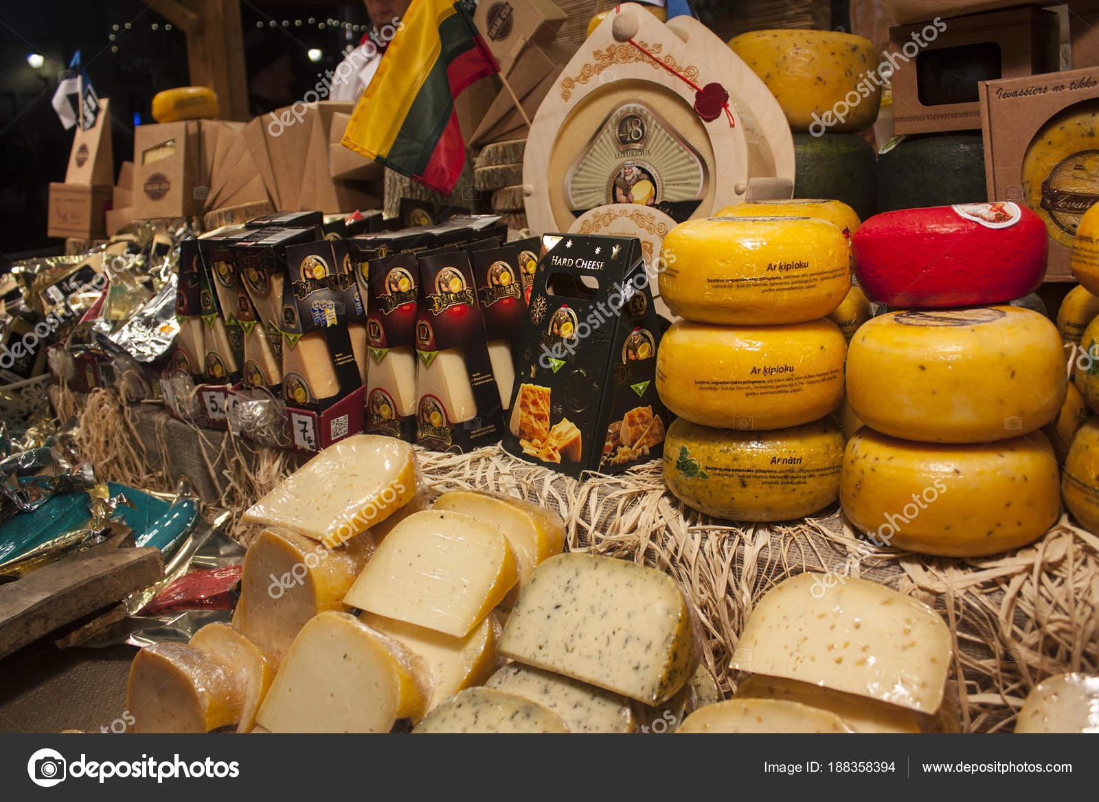 Tallinn ESTONIA January 3 2018 Cheeses on the Christmas fair in the streets of the Old Tallinn — by Lindasky76