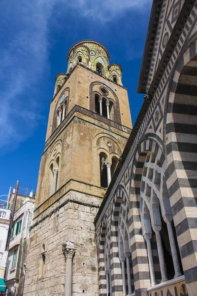 Campanario Catedral San Andrés Duomo San Andreas Amalfi Costa Italiana — Foto de Stock