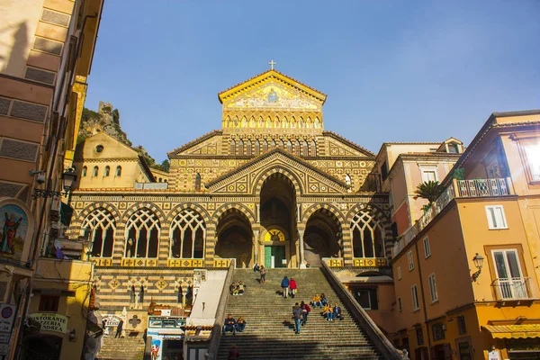 Amalfi Itália Março 2018 Catedral Santo André Duomo San Andreas — Fotografia de Stock