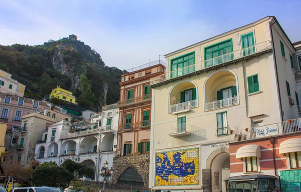 Amalfi Italia Marzo 2018 Colorido Paisaje Ciudad Amalfi Costa Amalfi — Foto de Stock