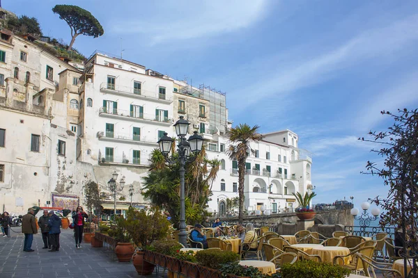 Amalfi Italia Marzo 2018 Una Las Principales Calles Largo Del — Foto de Stock