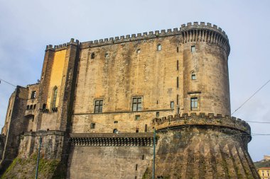 Naples, İtalya - 5 Mart 2018: Castel dell'Ovo (İtalyanca 