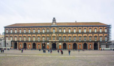 Naples, İtalya - 5 Mart 2018: Palazzo Reale Doğum Via del Plebiscito Napoli, İtalya