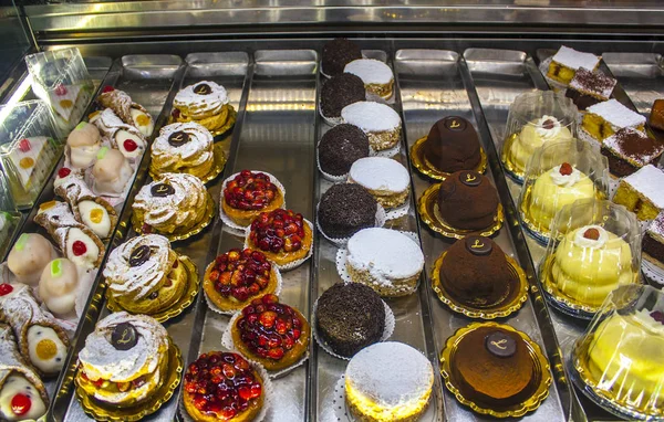 Napoli Marzo 2018 Pasticcini Italiani Vetrina Caffè Napoli — Foto Stock