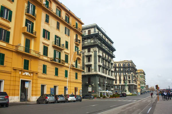Неаполь Италия Марта 2018 Года Красивые Здания Набережной Неаполя — стоковое фото