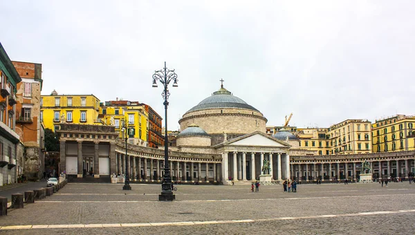 Nápoles Itália Março 2018 Igreja São Francisco Piazza Del Plebiscito — Fotografia de Stock