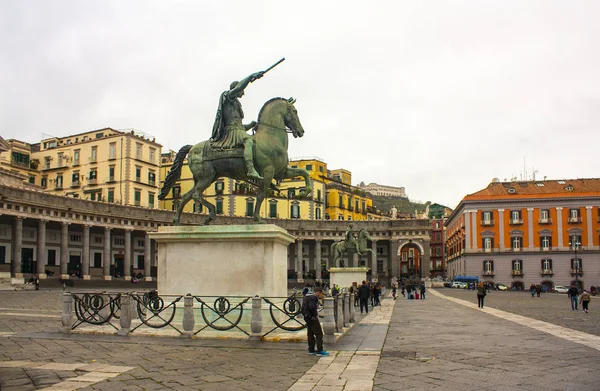 Naples Italy March 2018 Statue Charles Iii Spain Piazza Del — Stock Photo, Image