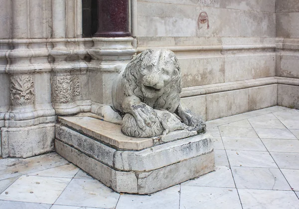 Naples Italy March 2018 Lion Entrance Naples Cathedral Duomo San — Stock Photo, Image
