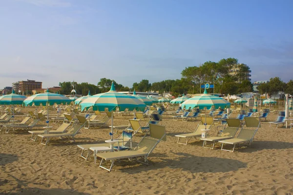 Rimini Spiaggia Sabbia Sul Mare Adriatico Italia — Foto Stock