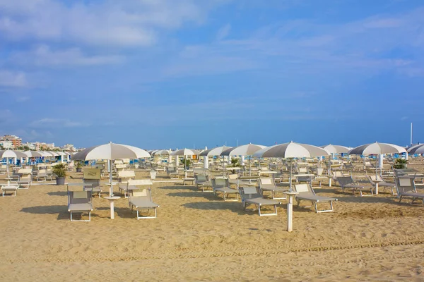 Piaszczysta Plaża Rimini Nad Adriatykiem Włochy — Zdjęcie stockowe