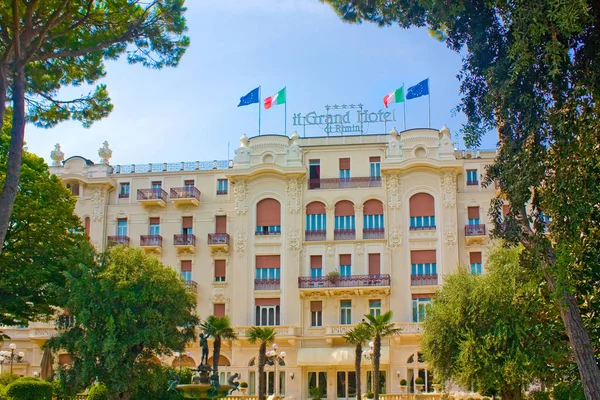 Rimini Italië Augustus 2019 Uitzicht Het Beroemde Hotel Rimini Italië — Stockfoto