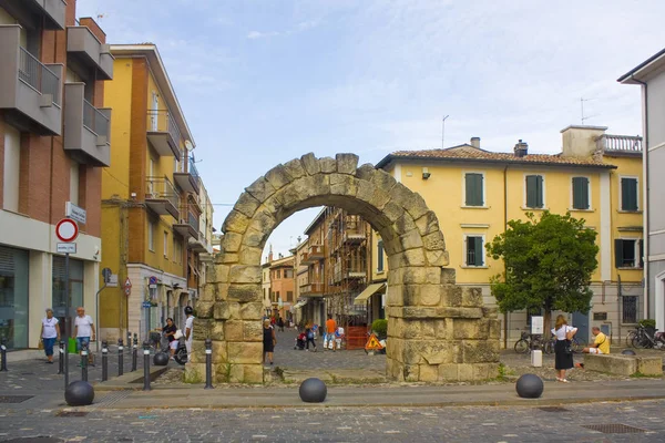 Rimini Italia Agosto 2019 Antigua Puerta Ciudad Porta Montanara Rímini — Foto de Stock