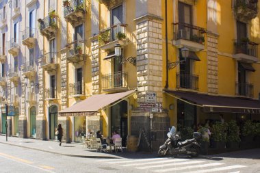 Catania, İtalya - 27 Eylül 2019: Catania, Sicilya Sokak Kafesi