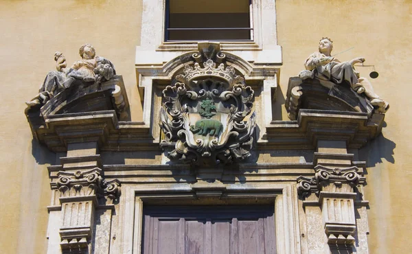 Fragment Pałacu Słoni Obecnie Ratusz Placu Duomo Katanii Włochy Sycylia — Zdjęcie stockowe