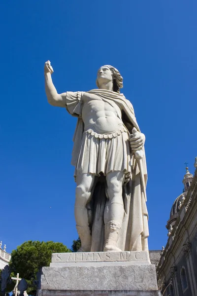 Escultura Catedral Santa Ágata Duomo Piazza Duomo Catania Italia Sicilia — Foto de Stock