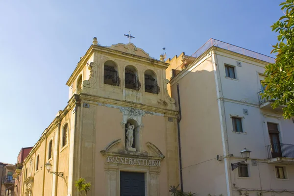 Church Saint Sebastian Piazza Federico Svevia Catania Sicily Italy — Stock Photo, Image