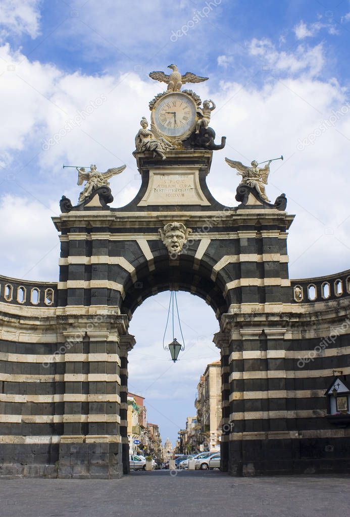 Arch Giuseppe Garibaldi in Catania, Sicily, Italy
