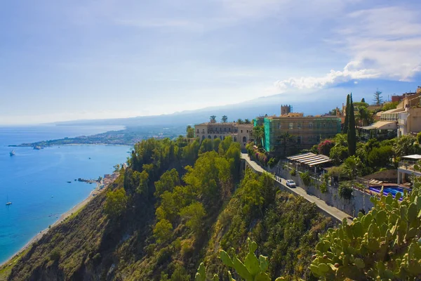 Linia Coastă Taormina Sicilia Italia — Fotografie de stoc gratuită