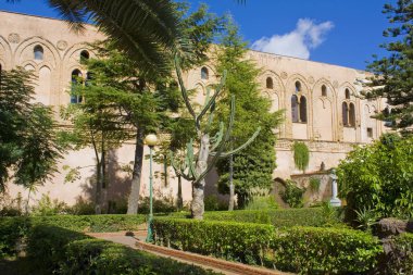 Monreale, İtalya - 3 Ekim 2019: Portakal Bahçesi (veya Giardino degli Aranci) İtalya, Sicilya, Monreale 'de