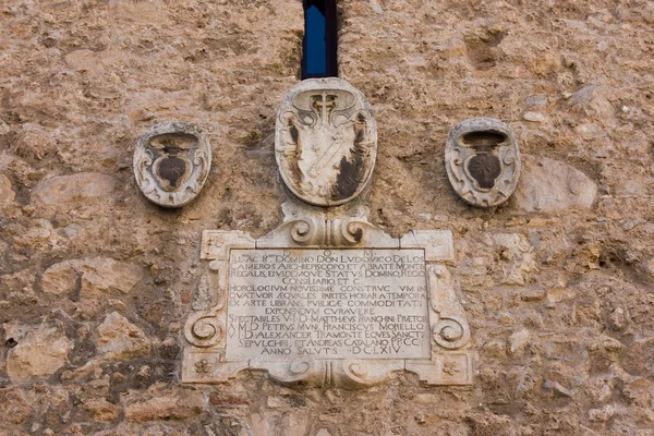 Fragment Cathedral Monreale Coat Arms Sicily Italy — 스톡 사진