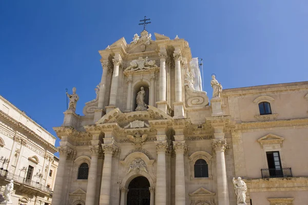 Katedrála Narození Panny Marie Nejsvětější Duomo Syrakusách Sicílie Itálie — Stock fotografie