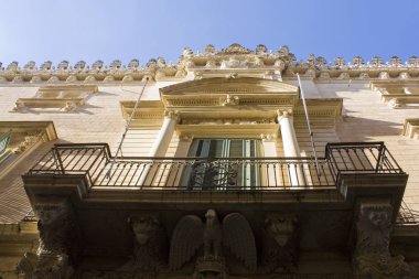 Sicilya, İtalya 'daki Ortigia Adası' ndaki Palazzo Impellizzeri Sarayı