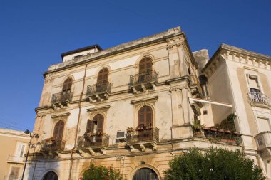 Syracuse, Sicilya, İtalya 'daki Ortigia adasında güzel bir bina.