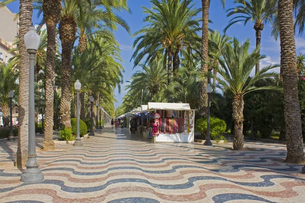 Alicante Spain October 2019 Esplanade Main Promenade Alicante Spain — Stock Photo, Image