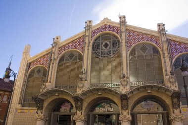 Valencia Mercado 'nun ana cephesi - Valencia, İspanya' daki merkez pazar