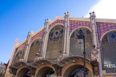 Valencia Mercado 'nun ana cephesi - Valencia, İspanya' daki merkez pazar