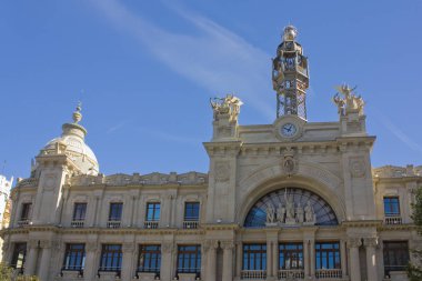  Valencia, İspanya 'daki Plaza del Ayuntamiento' da Merkez Postane Binası