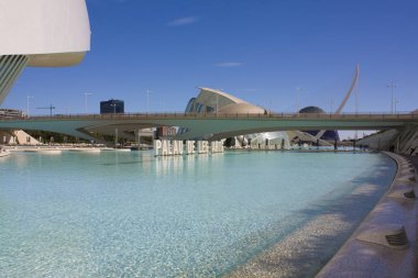 Valencia, İspanya - 17 Ekim 2019: Valencia, İspanya Sanat ve Bilim Şehri
