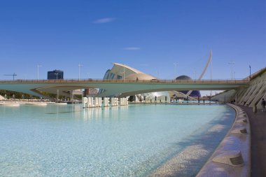 Valencia, İspanya - 17 Ekim 2019: Valencia, İspanya Sanat ve Bilim Şehri