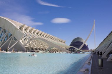 Valencia, İspanya - 17 Ekim 2019: Valencia, İspanya Sanat ve Bilim Şehri