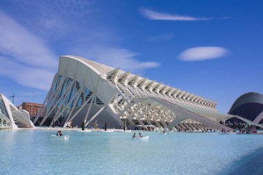 Valencia, İspanya - 17 Ekim 2019: Valencia, İspanya Sanat ve Bilim Şehri