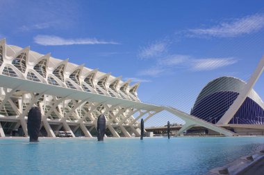 Valencia, İspanya - 17 Ekim 2019: Valencia, İspanya Sanat ve Bilim Şehri