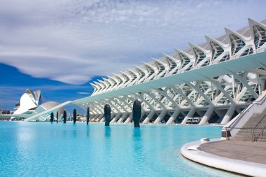 Valencia, İspanya - 17 Ekim 2019: Valencia, İspanya Sanat ve Bilim Şehri