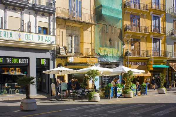 Valencia España Octubre 2019 Café Callejero Casco Antiguo Valencia España — Foto de Stock