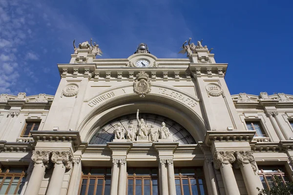 Valencia Spain October 2019 Building Central Post Office Plaza Del — Stock Photo, Image