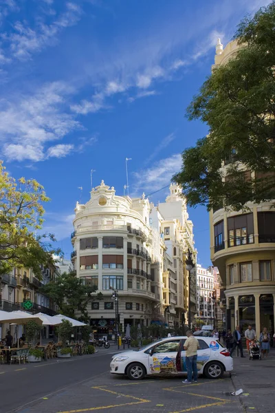 Valencia España Octubre 2019 Vida Urbana Calle Del Casco Antiguo —  Fotos de Stock