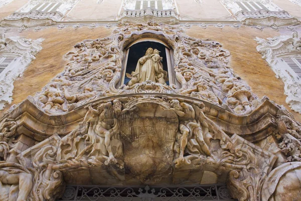 Valencia Espanha Outubro 2019 Fragmento Palácio Marques Dos Águas Atual — Fotografia de Stock