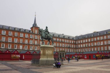 MADRID, İspanya - 17 Ocak 2020 İspanya 'nın Madrid Plaza Belediye Başkanı III. 