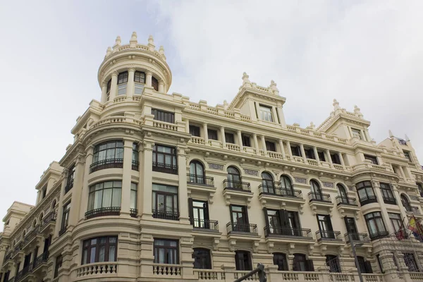 Hermoso Edificio Histórico Gran Vía Madrid España — Foto de Stock