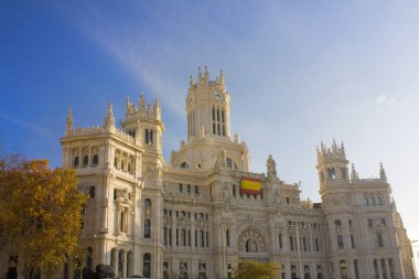 Cibeles Palace (İletişim Sarayı) Madrid, İspanya 'daki Plaza de Cibeles' de