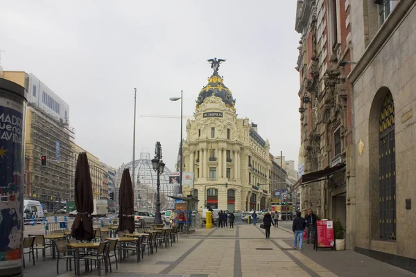 Madrid Spain January 2020 Metropolis Building Madrid Spain — Stock Fotó