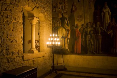 SEGOVIA, İspanya - 10 Ocak 2020: Segovia, İspanya 'daki Alcazar Kalesinin İçi