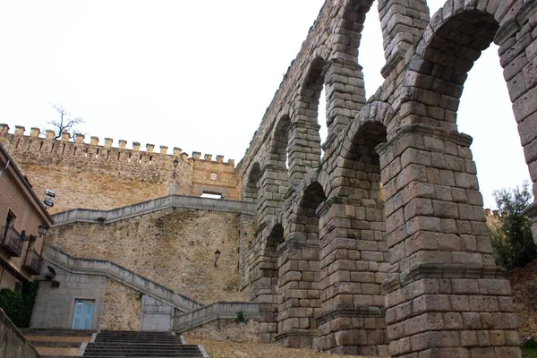 Aqueduto Romano Segovia Espanha — Fotografia de Stock