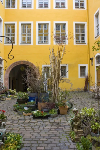 Florería Pequeño Patio Leipzig Alemania —  Fotos de Stock