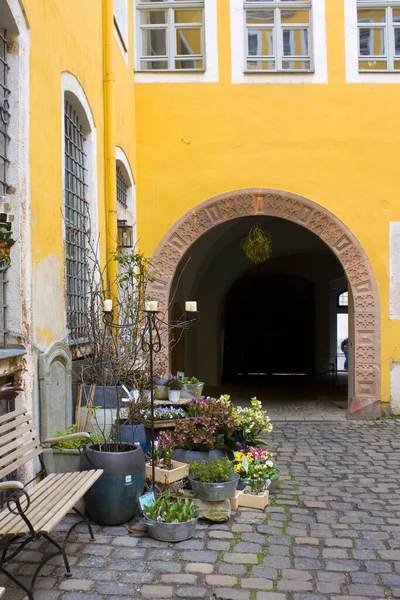 Flower Shop Small Courtyard Leipzig Germany — Stock Photo, Image